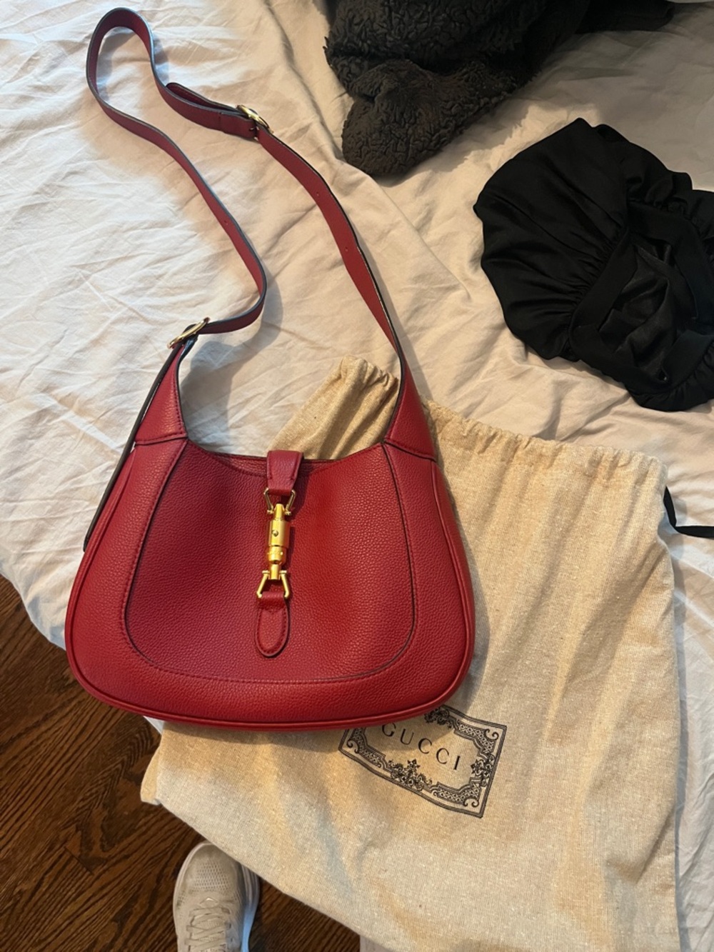 Gucci Red Pebbled Leather Jackie bag